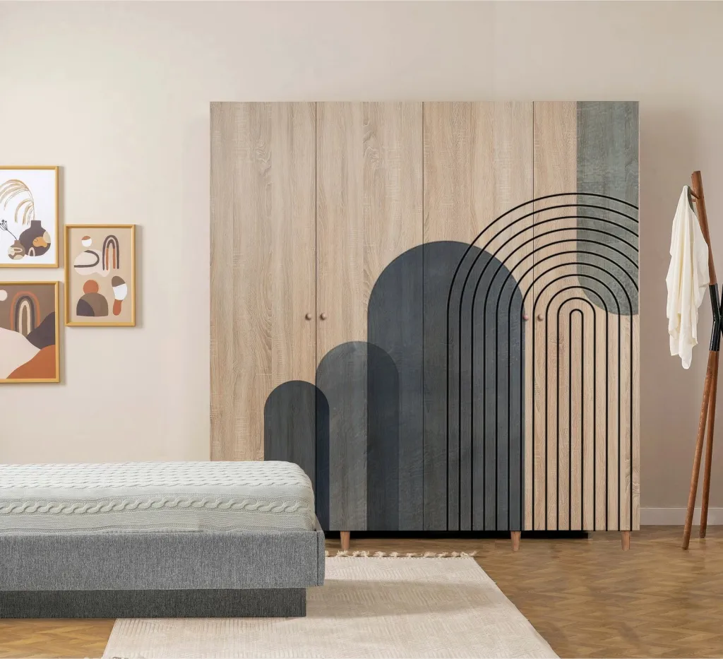 Dollap rrobash Sonomo, Skye Decor, Loni 4 -973, 180x192x52 cm - 2