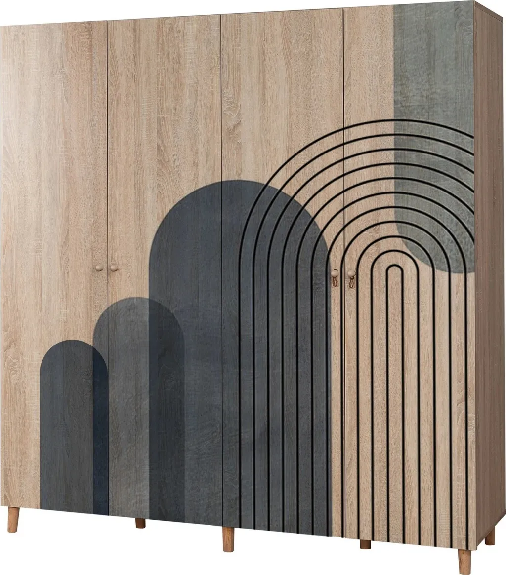 Dollap rrobash Sonomo, Skye Decor, Loni 4 -973, 180x192x52 cm - 3