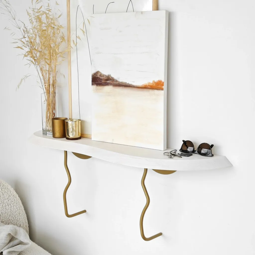 Raft muri Skye Decor, ngjyrë ari dhe e bardhë - 5