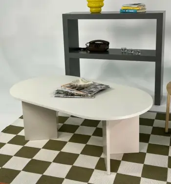 Tavolinë kafeje Skye Decor, Leo e madhe, ngjyrë krem