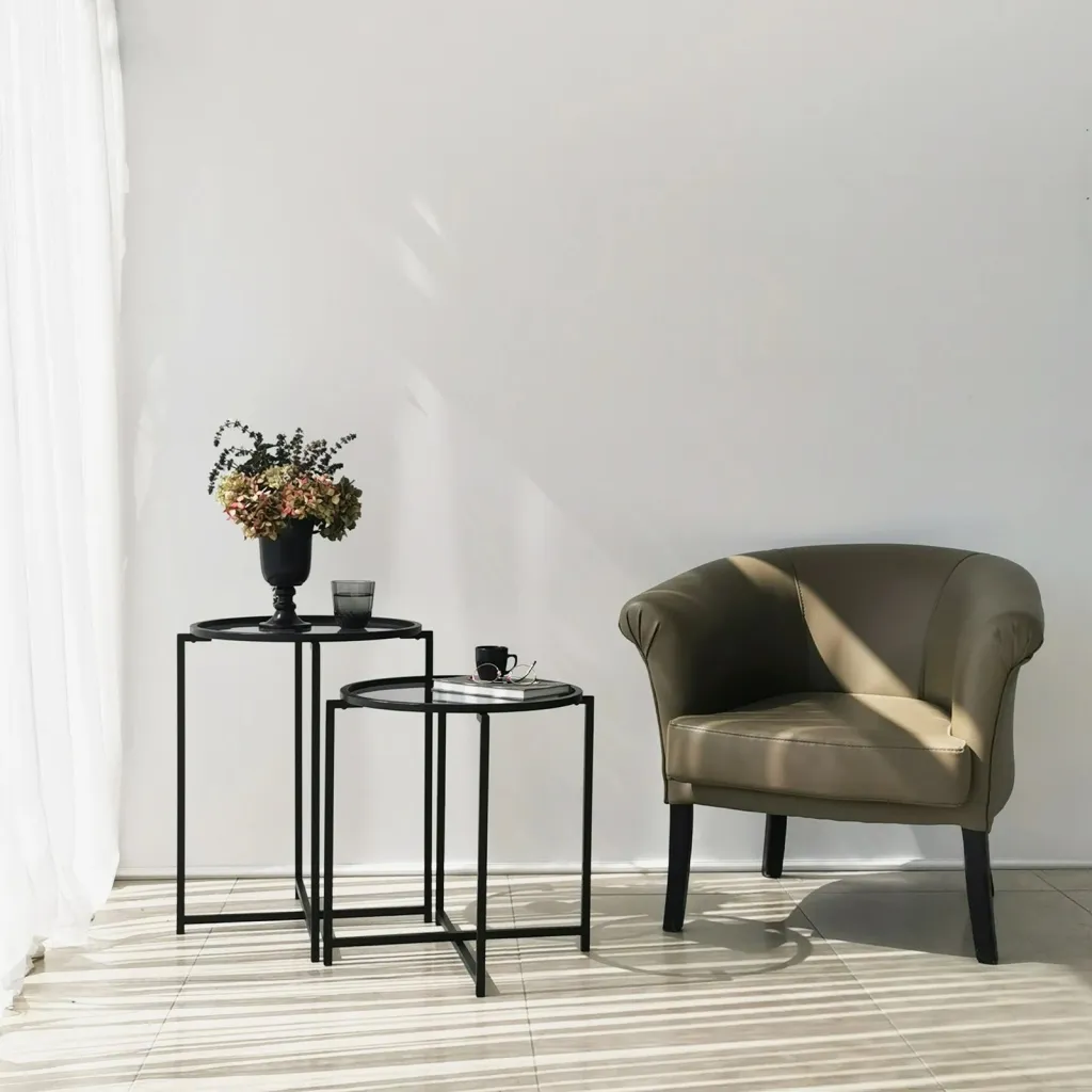 Set tavolinash anësore Skye Decor, S412F, ngjyrë e zezë - 2