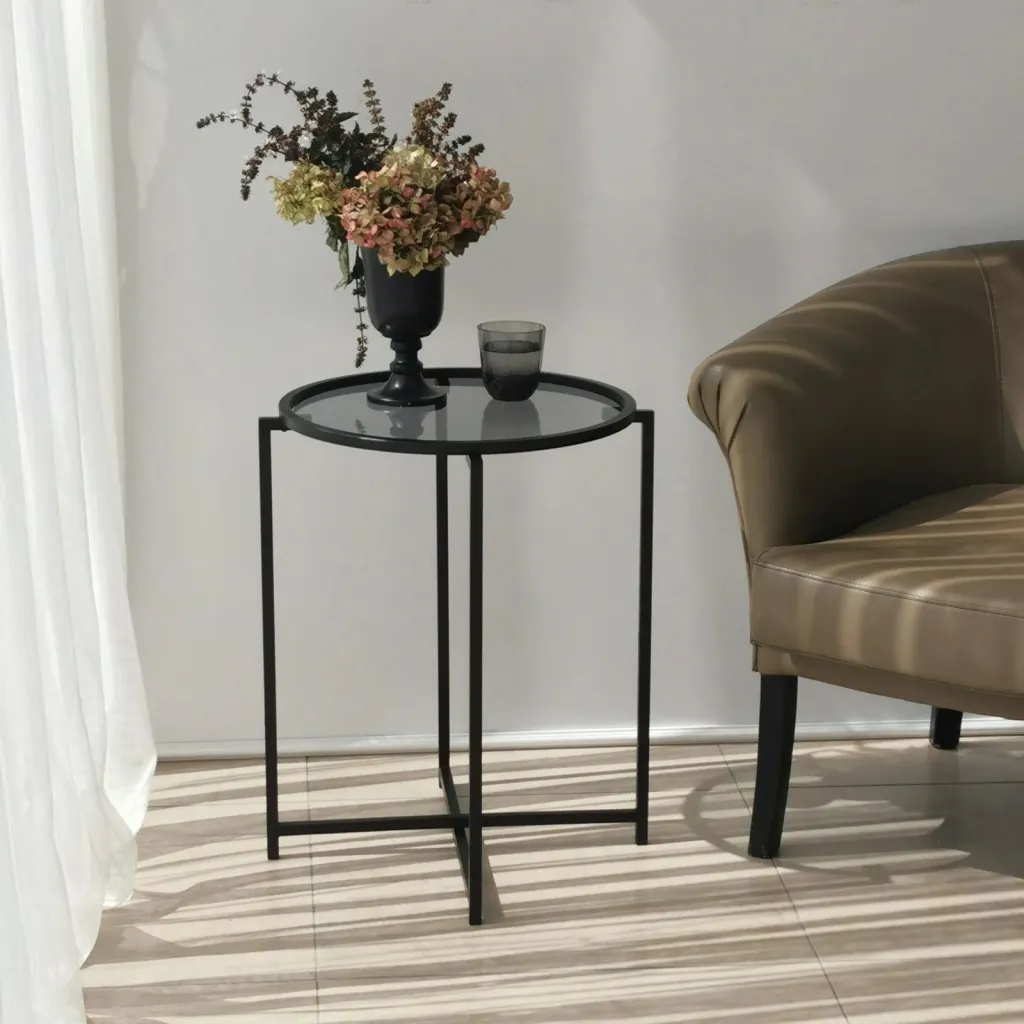 Set tavolinash anësore Skye Decor, S412F, ngjyrë e zezë - 6