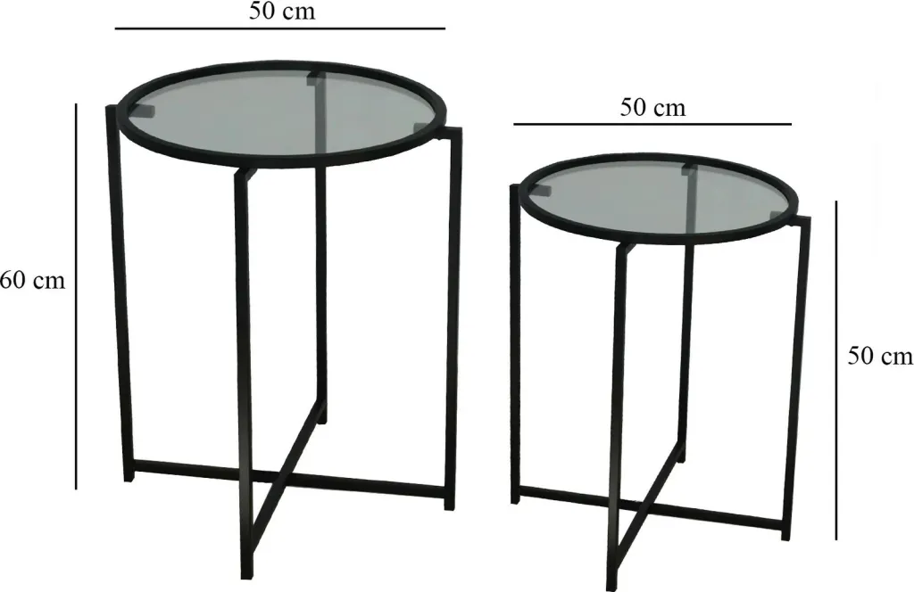 Set tavolinash anësore Skye Decor, S412F, ngjyrë e zezë - 8