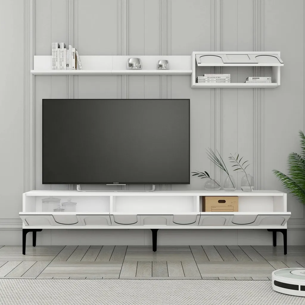 Set njësi TV Skye Decor, Lyon 2, e bardhë, e zezë - 2