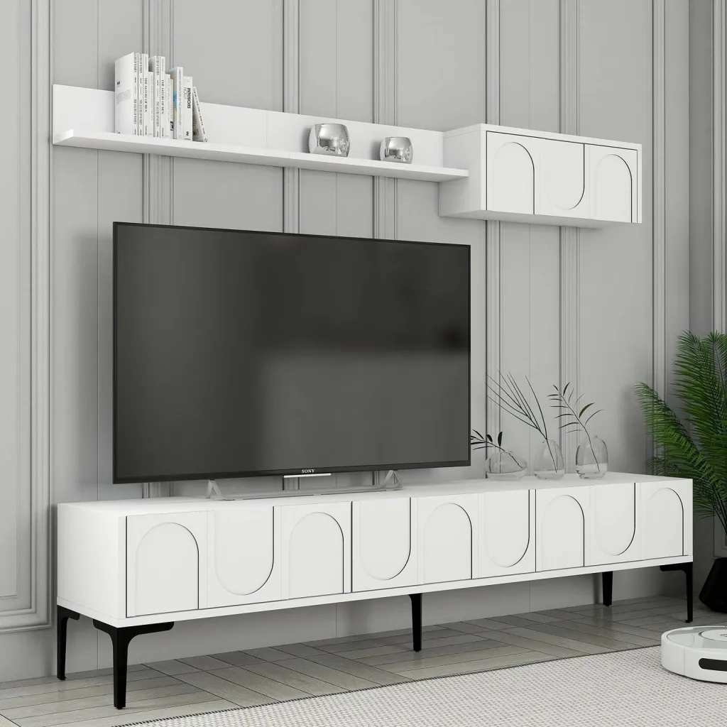 Set njësi TV Skye Decor, Lyon 2, e bardhë, e zezë - 3