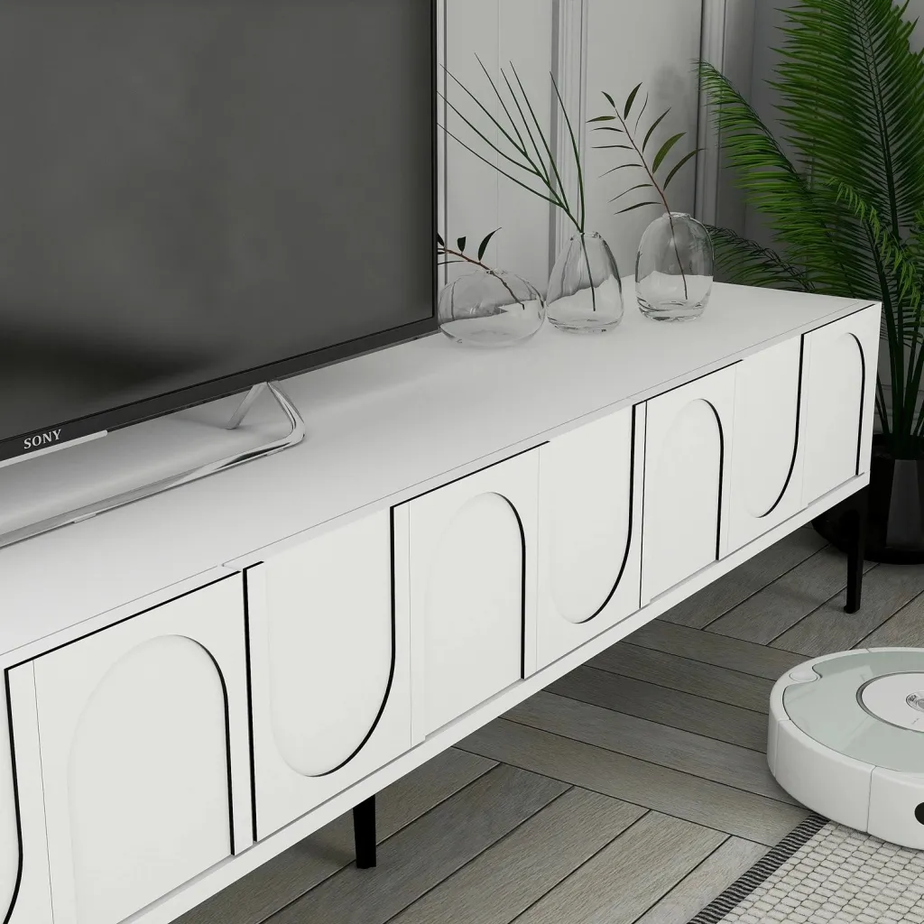 Set njësi TV Skye Decor, Lyon 2, e bardhë, e zezë - 4