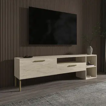 Komodë TV Skye Decor, ngjyrë travertine, Parion