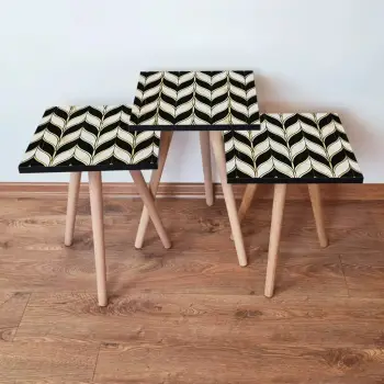 Set tavolinash të mbivendosura Skye Decor, 3 copë, 3Shp130, ngjyrë e bardhë