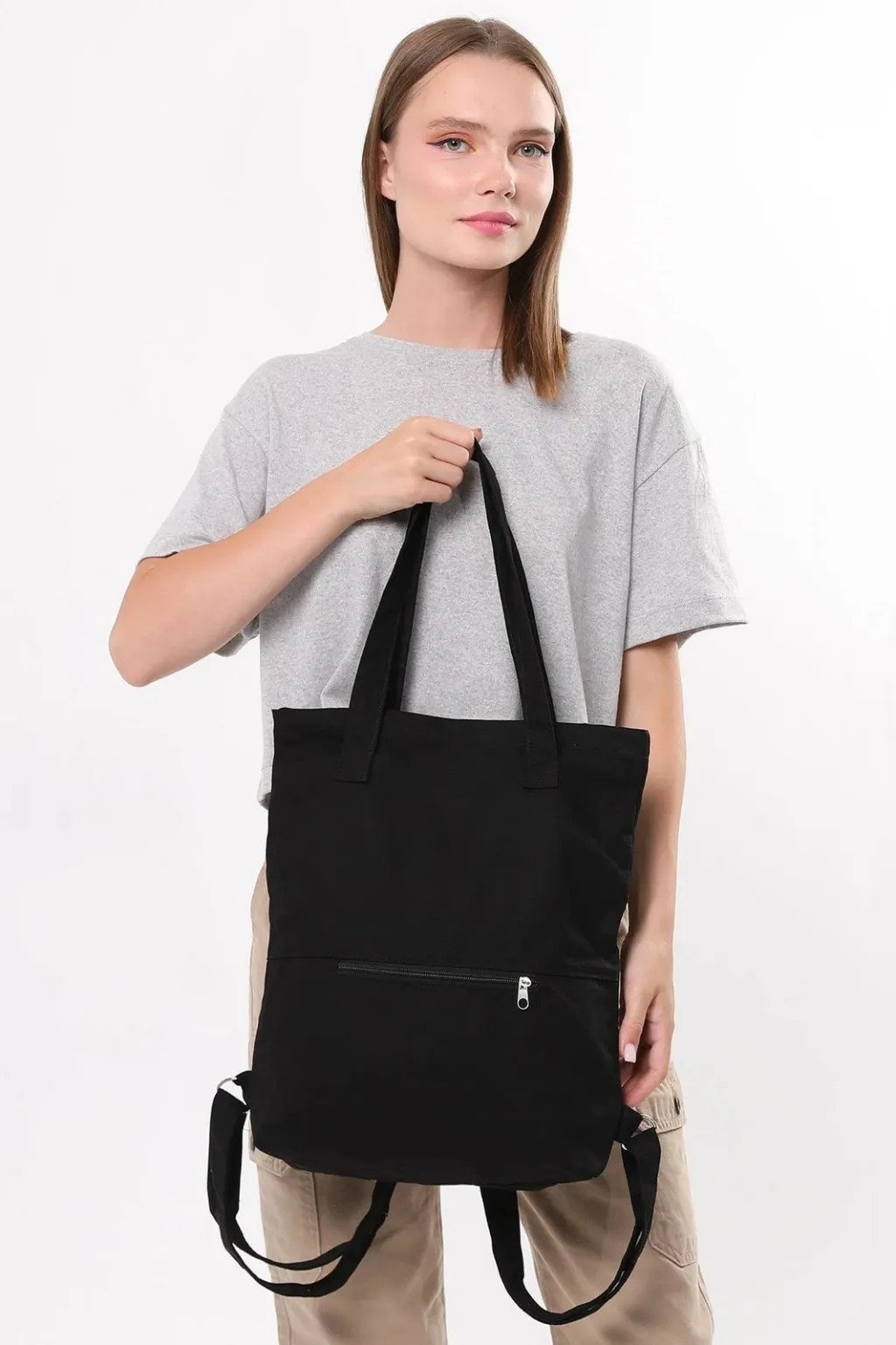 Çantë tote Zoozie Bags, e zezë, 35x40x8cm - 4