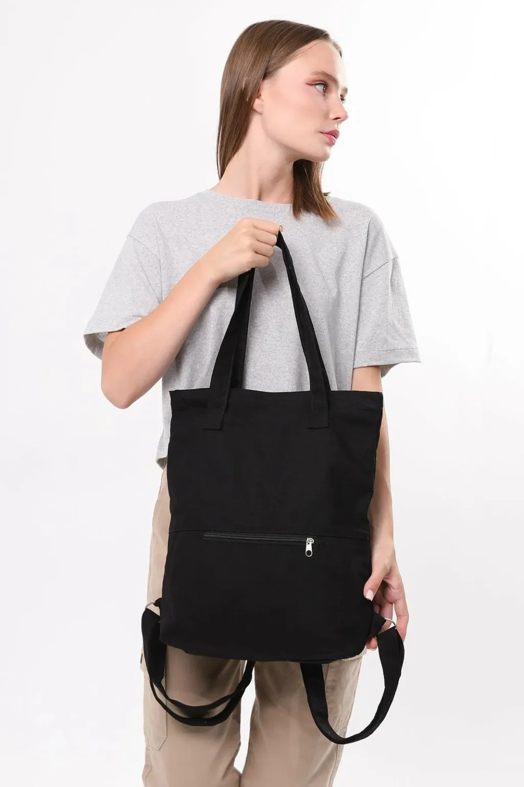 Çantë tote Zoozie Bags, e zezë, 35x40x8cm - 5