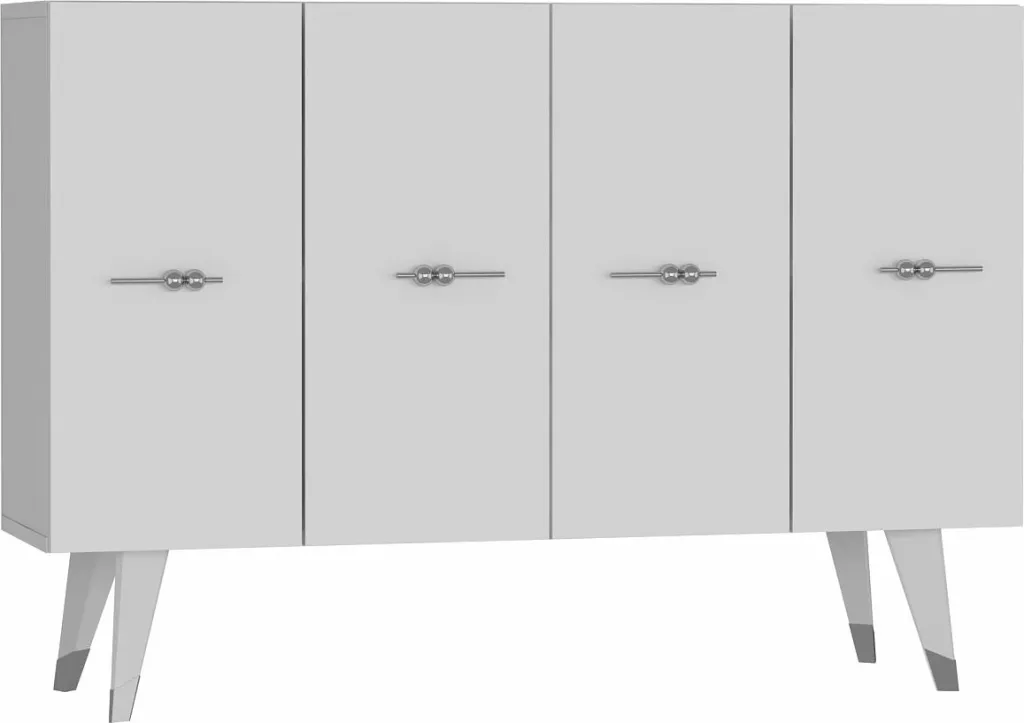 Konsol Skye Decor, ngjyrë argjendi dhe e bardhë, Quart Salkım - 4