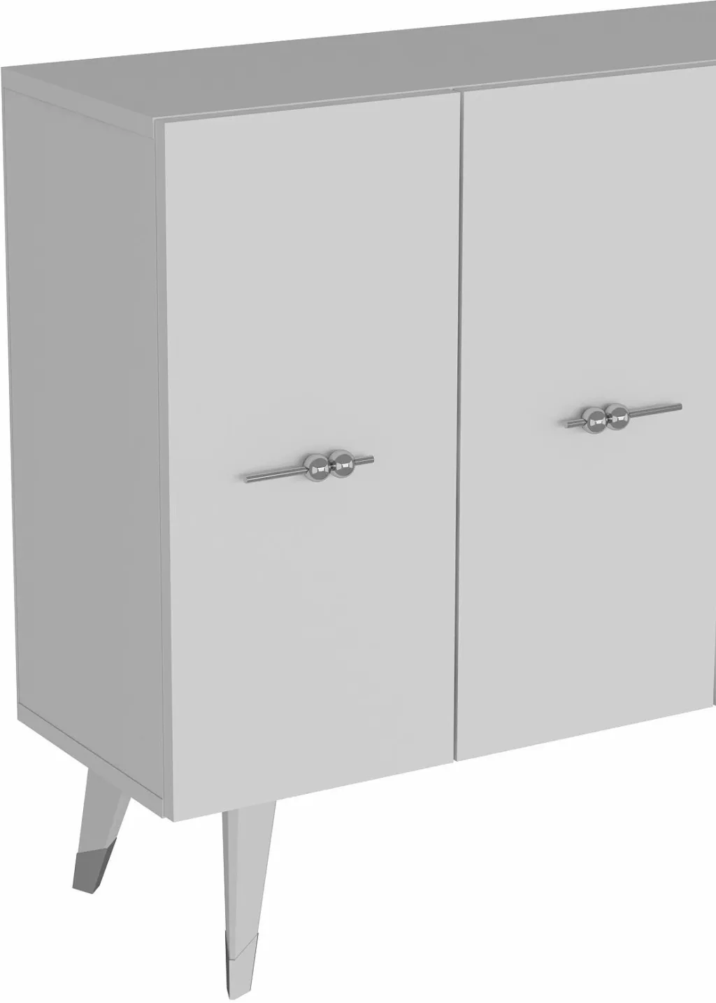 Konsol Skye Decor, ngjyrë argjendi dhe e bardhë, Quart Salkım - 5