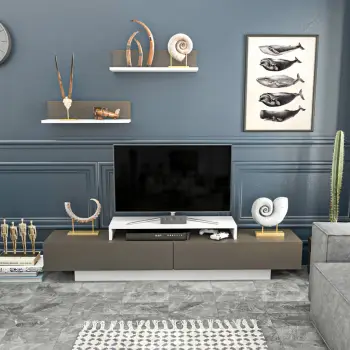 Njësi TV Skye Decor, Lusi, e bardhë dhe kafe