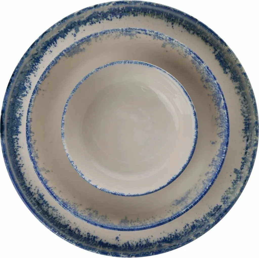 Set enësh për drekë (24 copë), Hermia Concept, Roundy, ngjyrë bardhë e kaltër - 11