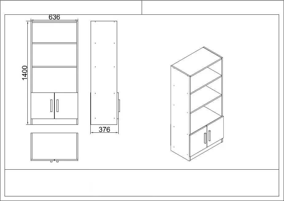 Set mobiljesh për zyre, ngjyrë e bardhë, Skye Decor, Vo17-W - 5