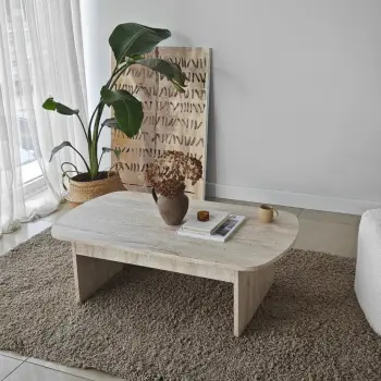 Tavolinë kafeje Skye Decor, ngjyrë travertin, Theseus