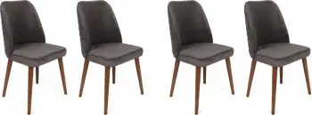 Set karrigesh (4 copë), Skye Decor, anthracite, këmbë druri arrë, Tutku-341 V4