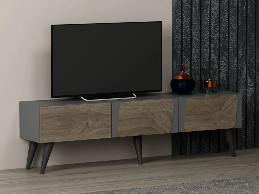 Komodë TV Skye Decor, Veas, anthracite, walnut - 2