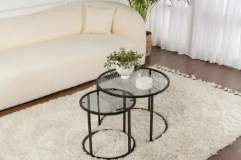 Set tavolinash kafeje Skye Decor, ngjyrë e zezë-gri, 60-42