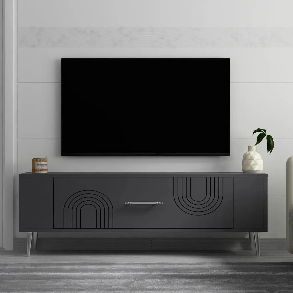 Komodë TV Skye Decor, Retrol2, antracit, argjend - 1