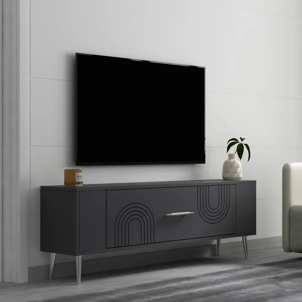 Komodë TV Skye Decor, Retrol2, antracit, argjend - 2