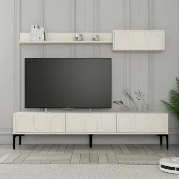 Njësi TV Skye Decor, Lyon 2, krem dhe e zezë