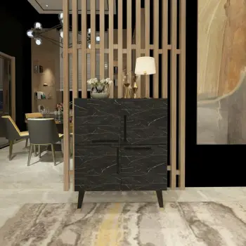 Konsolë Skye Decor, mermer i zi, Makro