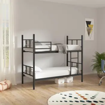 Krevat marinari metalik, ngjyrë e zezë, Skye Decor, Defne, 90x200