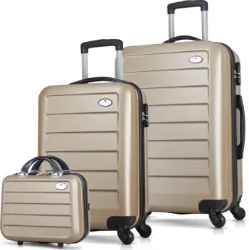 Set valixhesh (3 copë), ngjyrë ari, Zoozie Bags, 8558