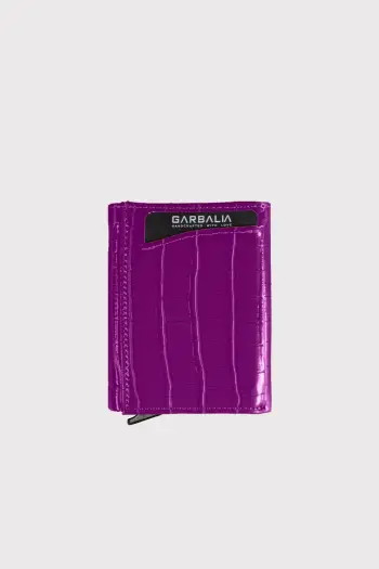 Portofol uniseks Zoozie Bags, Malta Croco, ngjyrë damson