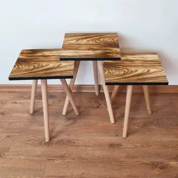 Set tavolina të vendosshme (3 copë), ngjyrë kafe, Skye Decor, 3Shp346