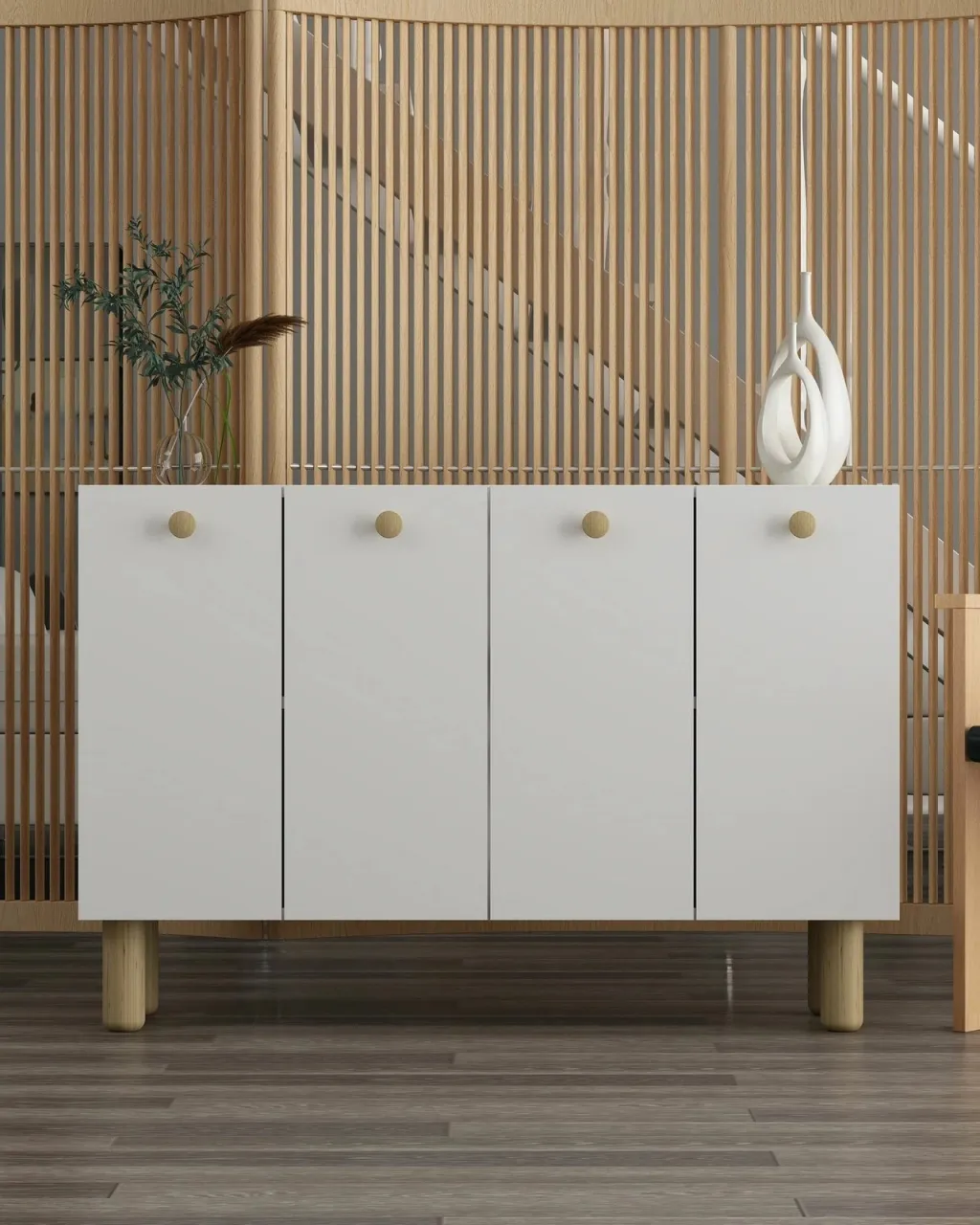 Konsol Skye Decor, Ilay Bohem, e bardhë, lisi safir - 1