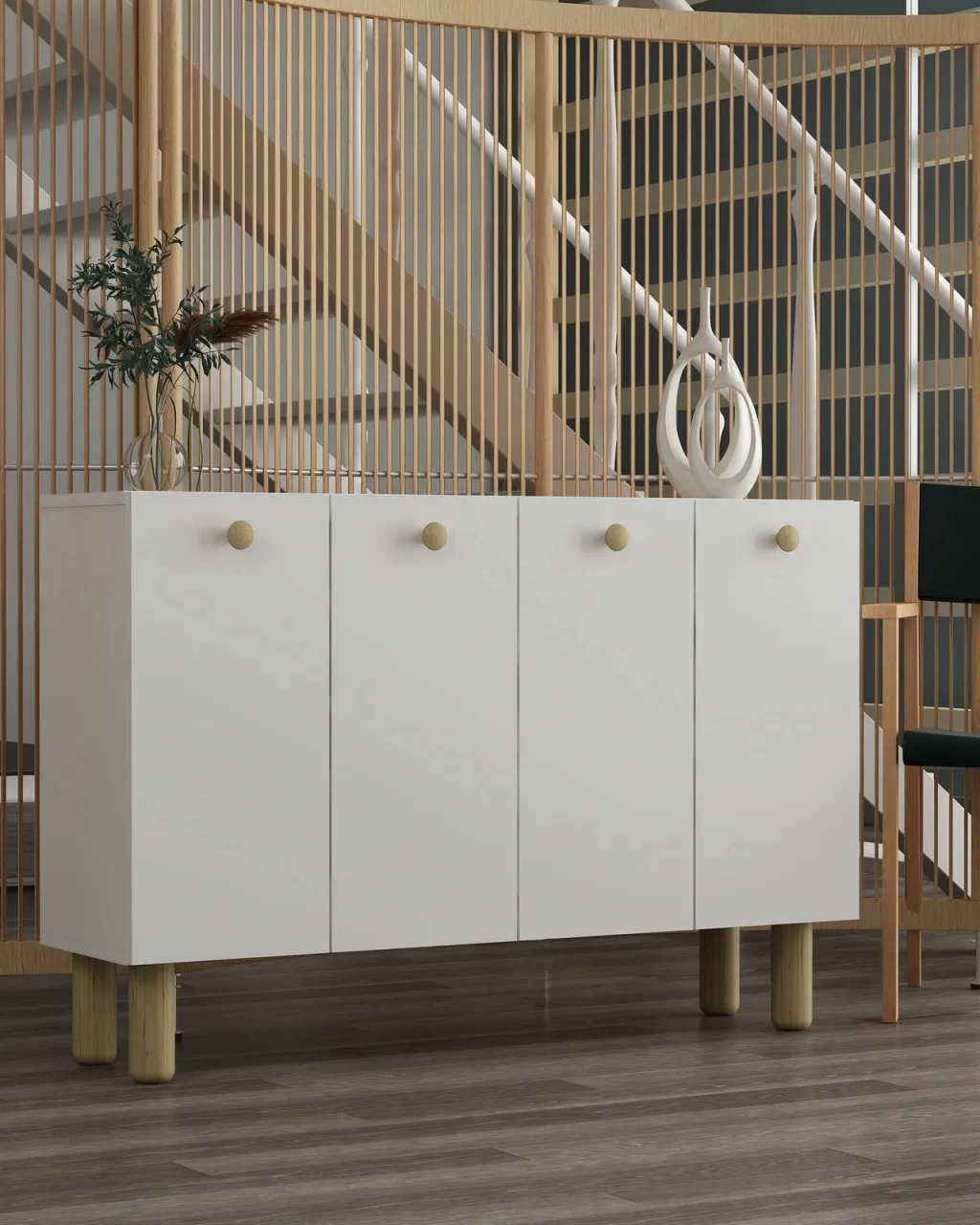 Konsol Skye Decor, Ilay Bohem, e bardhë, lisi safir - 2