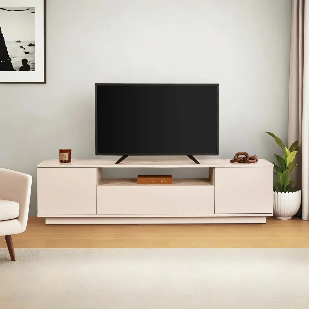 Komodë TV Skye Decor, Veramont - ngjyrë mink, travertin - 2