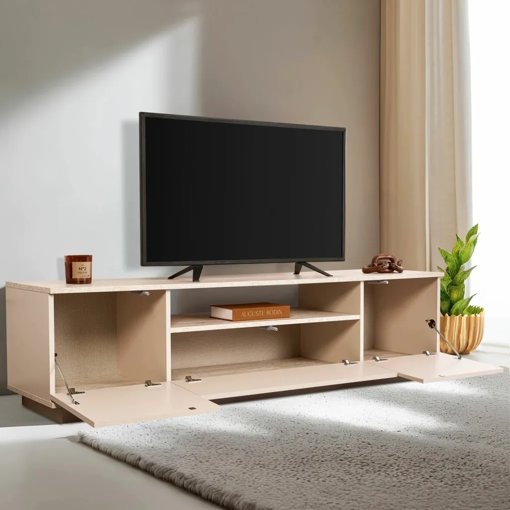 Komodë TV Skye Decor, Veramont - ngjyrë mink, travertin - 3