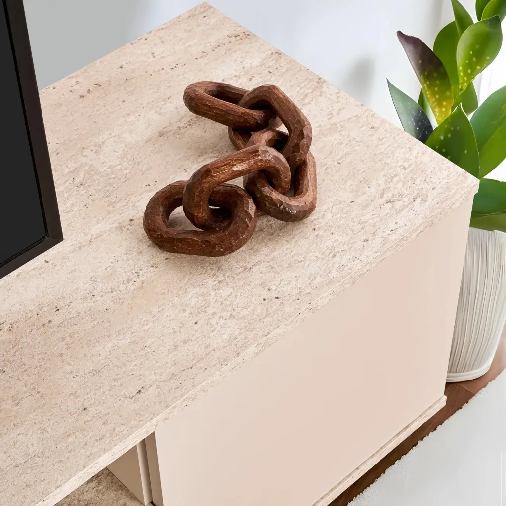 Komodë TV Skye Decor, Veramont - ngjyrë mink, travertin - 5