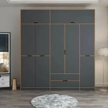 Dollap rrobash Skye Decor, Elina, anthracite-dore, 232x253x52cm