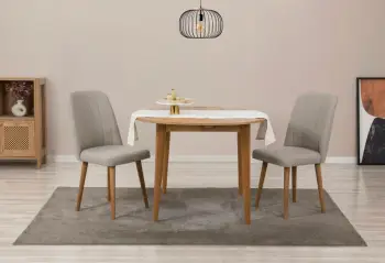Tavolinë me karrige, zgjatshme, 3 copë, Skye Decor Vina 1005, ngjyrë pishë Atlantiku, krem
