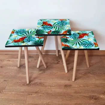 Set tavolinash të vendosshme, 3 copë, Skye Decor, shumëngjyrëshe, 3Shp199