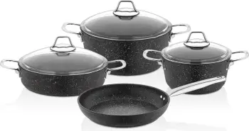 Set tenxheresh (7 copë), Hermia Concept, BLN 3001, ngjyrë e zezë dhe argjend