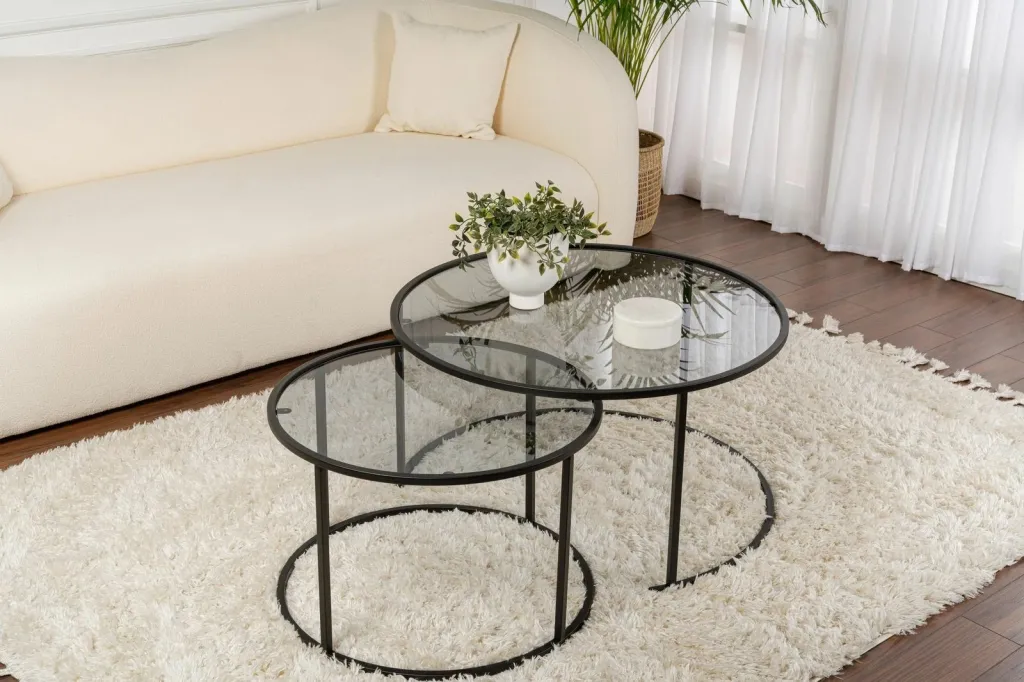 Set tavolinash kafeje Skye Decor, e zezë-gri, 80-60 - 1