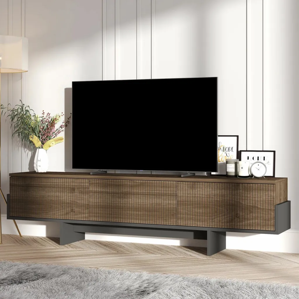 Komodë TV Skye Decor, Hege, ngjyrë arre, e zezë - 2