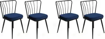 Set karrigash (4 copë), Skye Decor, Yıldız-944 V4, ngjyrë kaltër e errët dhe e zezë