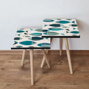 Set tavolinash të mbivendosura Skye Decor, 2 copë, ngjyrë e gjelbër