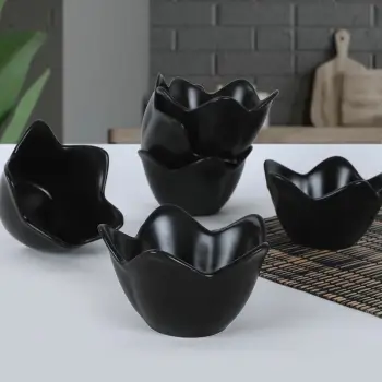 Set 6 tasash qeramike, ngjyrë e zezë mat, Hermia Concept, ST613106F956A0000000ACD700