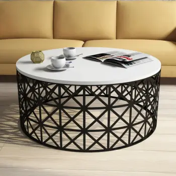 Tavolinë kafeje Skye Decor, metal ferforje, e bardhë