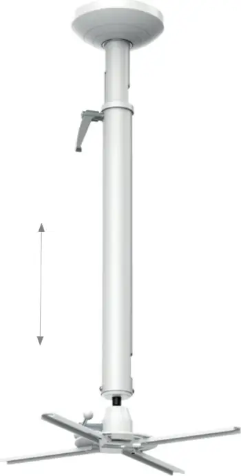 Mbajtës tavani për projektor HAGOR Beamfix II, 820-1200 mm, rrotullim 180°, çelik inox