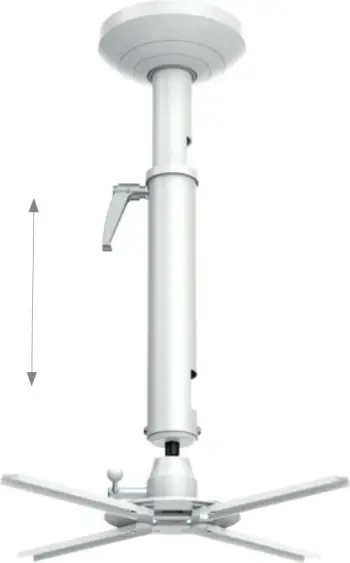 Mbajtëse tavani për projektor HAGOR Beamfix II, 520-600 mm, çelik inox, 10 kg, e bardhë