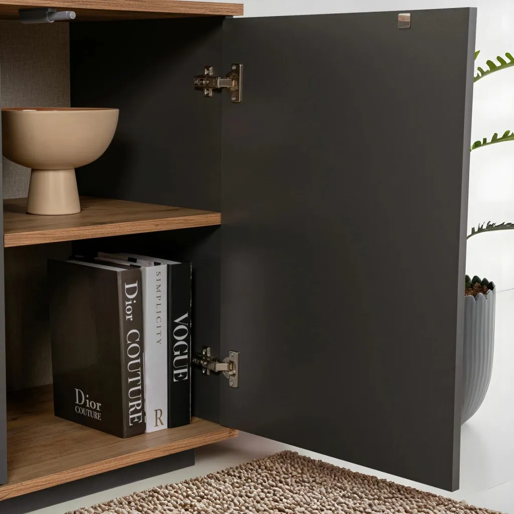 Konsol Skye Decor, ngjyrë antracit dhe Atlantic Pine - 4