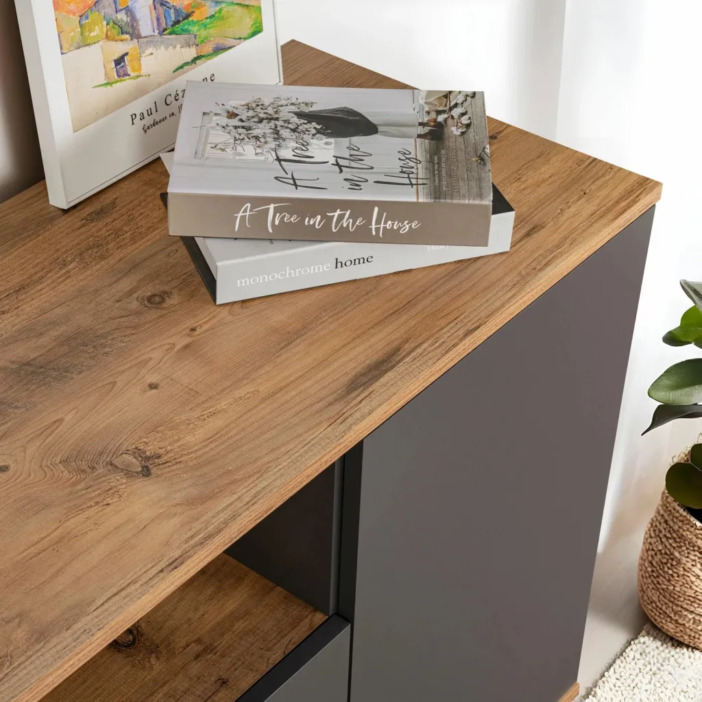 Konsol Skye Decor, ngjyrë antracit dhe Atlantic Pine - 5